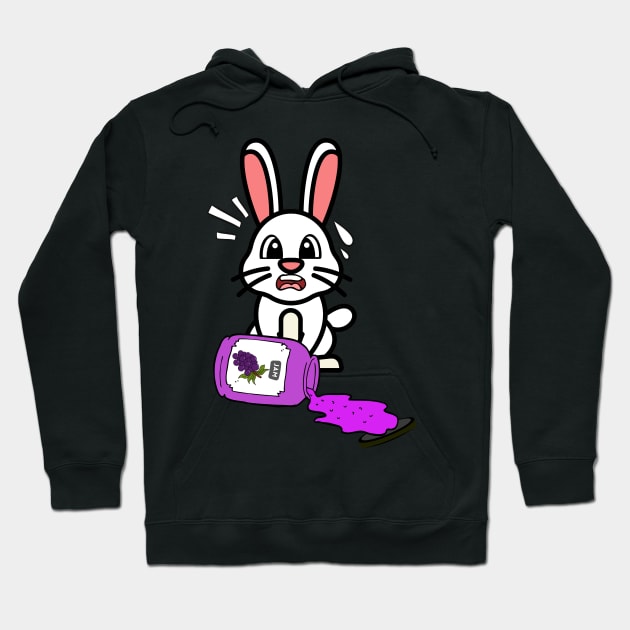 Funny Bunny spilled grape jam Hoodie by Pet Station